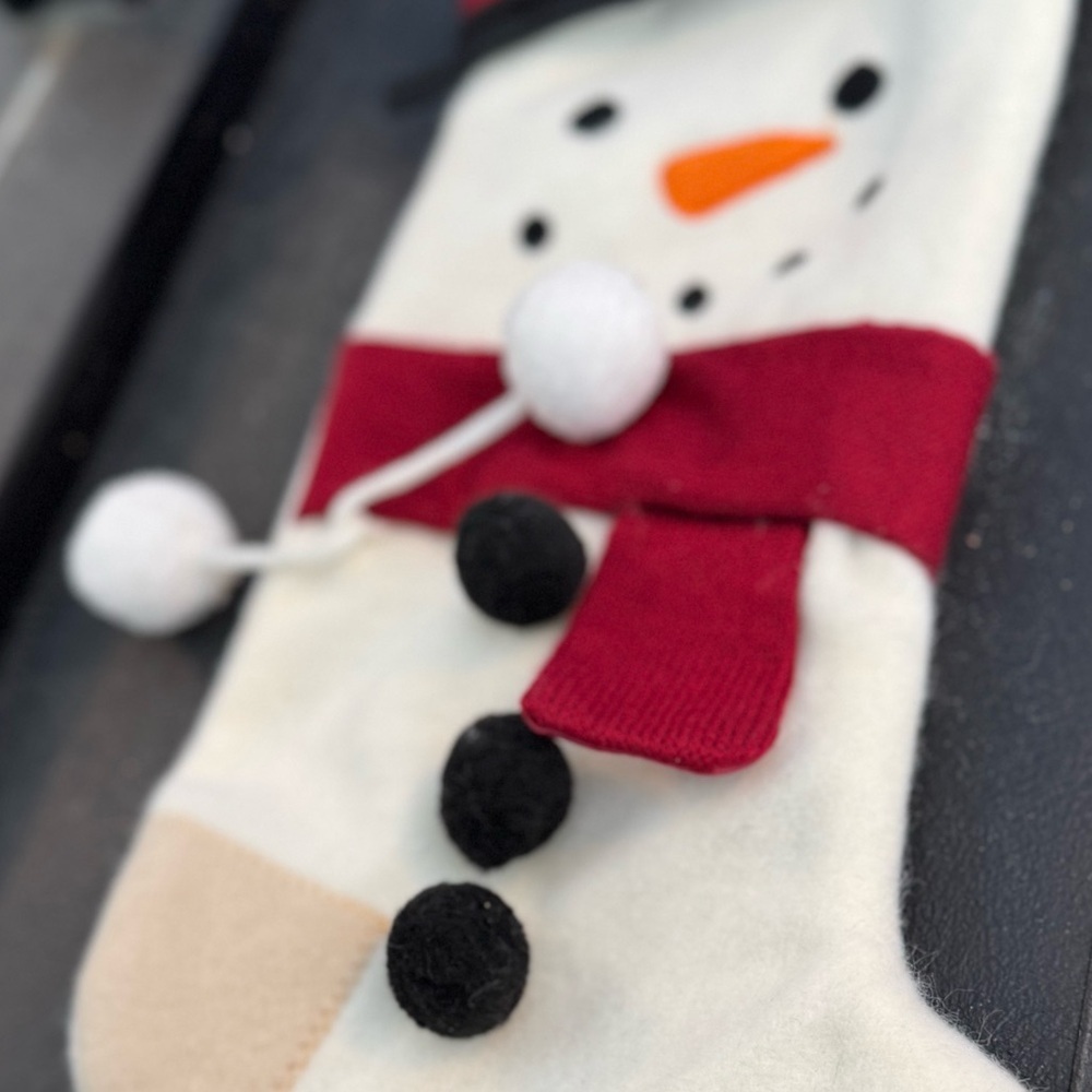 NEW Set of TWO Cute Snowman Christmas Stocking!Plus a mini Red Sticking Bag. NEW - Picture 13 of 16